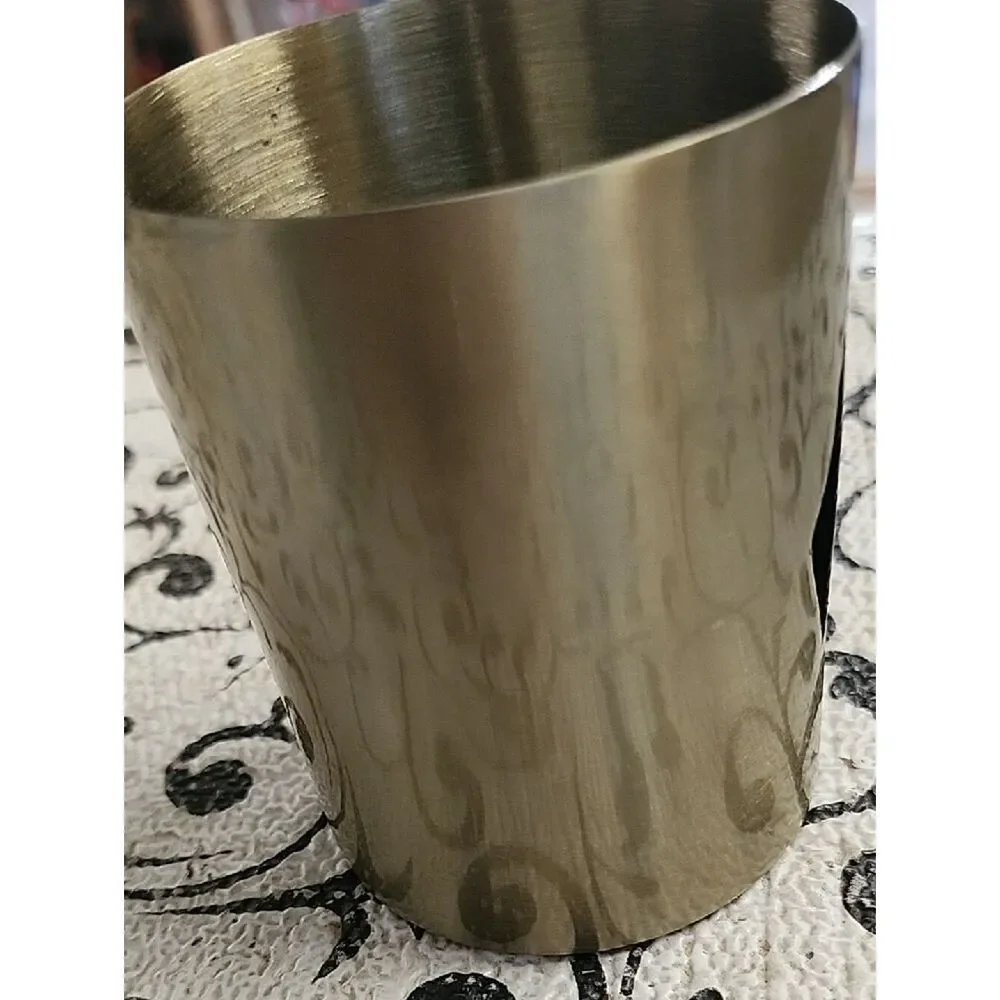 Metallic Gold Decorative Candle Holder with Cutout Design
